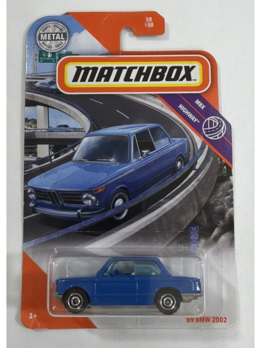 Matchbox Blue '69 BMW 2002 1:64 MBX Highway 2019